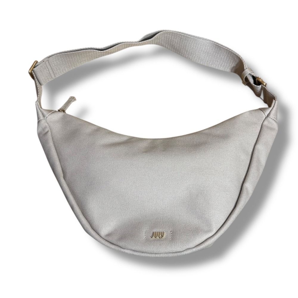 Minimalist Cream Crossbody Bag with Gold Accent